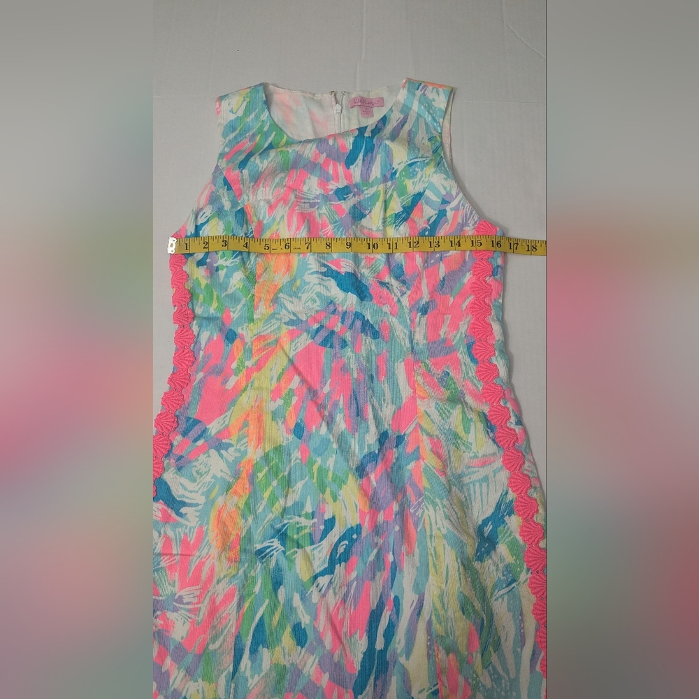 lilly pulitzer mila Shift Dress Sparkling Sands Size 6 Neon Pink Blue YellowNWOT - Picture 2 of 9
